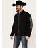 RANK 45® Men's Mexico Melange Embroidered Softshell Jacket, Black, hi-res