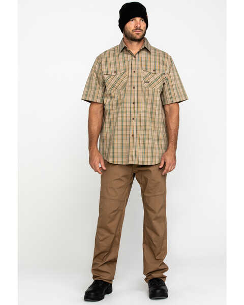 Image #6 - Ariat Men's Tan Plaid Rebar Made Tough Short Sleeve Work Shirt, Beige/khaki, hi-res