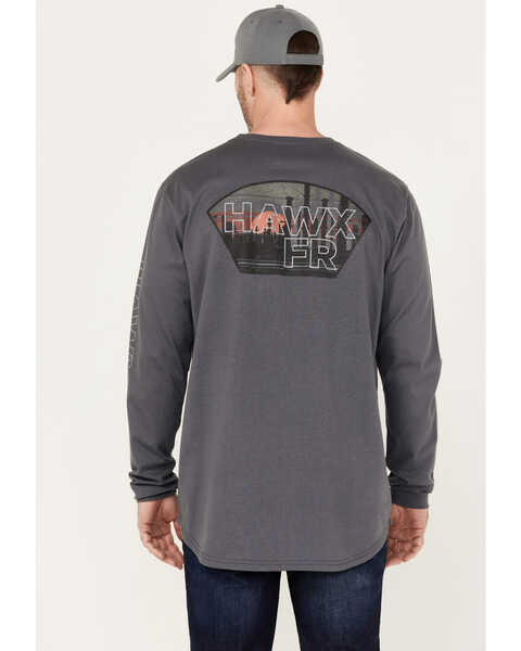 Image #3 - Hawx Men's FR Factory Graphic Long Sleeve Work Shirt, Charcoal, hi-res
