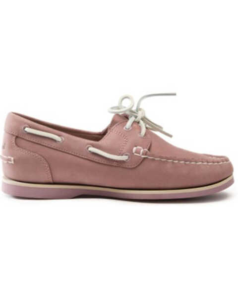 Image #2 - Timberland Women's Amherst 2 Eye Classic Lace-Up Boater Shoes - Moc Toe, Pink, hi-res