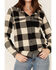 Image #2 - United By Blue Women's Plaid Print Responsible Button Down Western Flannel Shirt, Black/white, hi-res