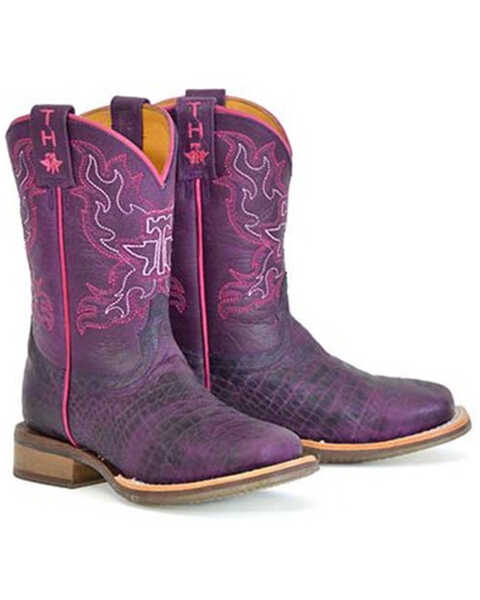 Image #1 - Tin Haul Boys' Purple People Eater Western Boots - Broad Square Toe, Purple, hi-res