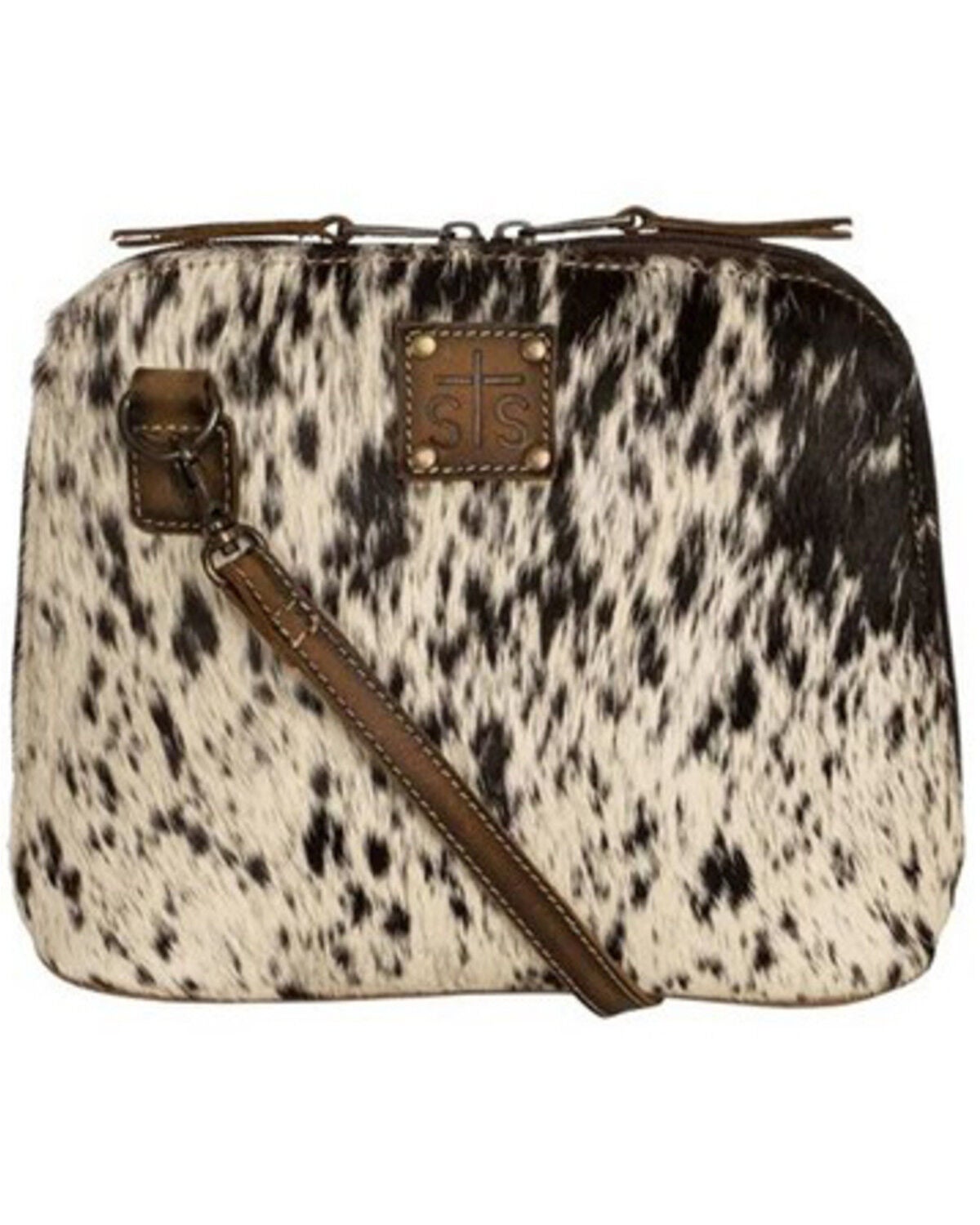 STS Ranchwear by Carroll Women's Wheezy Cowhide Crossbody Bag, Brown, hi-res