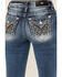 Image #2 - Miss Me Women's Medium Wash Mid Rise Wing Pocket Stretch Bootcut Jeans, Medium Wash, hi-res