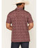 Image #4 - Rock & Roll Denim Men's Game Day Short Sleeve Snap Polo, Maroon, hi-res
