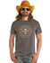 Image #1 - Rock & Roll Denim Men's Dale Brisby Rodeo Time Short Sleeve Graphic T-Shirt, Charcoal, hi-res