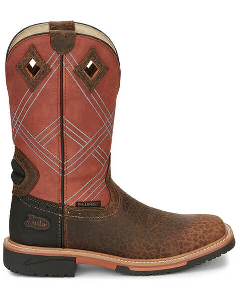 Justin Men's Dalhart Waterproof Western Work Boots - Soft Toe, Brown, hi-res