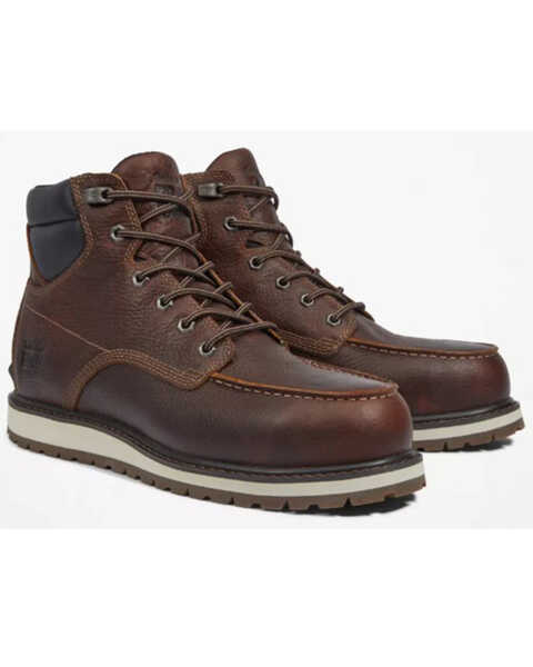 Image #1 - Timberland Men's 6" Irvine Work Boots - Alloy Toe, Brown, hi-res