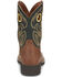 Image #5 - Justin Boys' Bowline Junior Western Boots - Broad Square Toe, Green/brown, hi-res