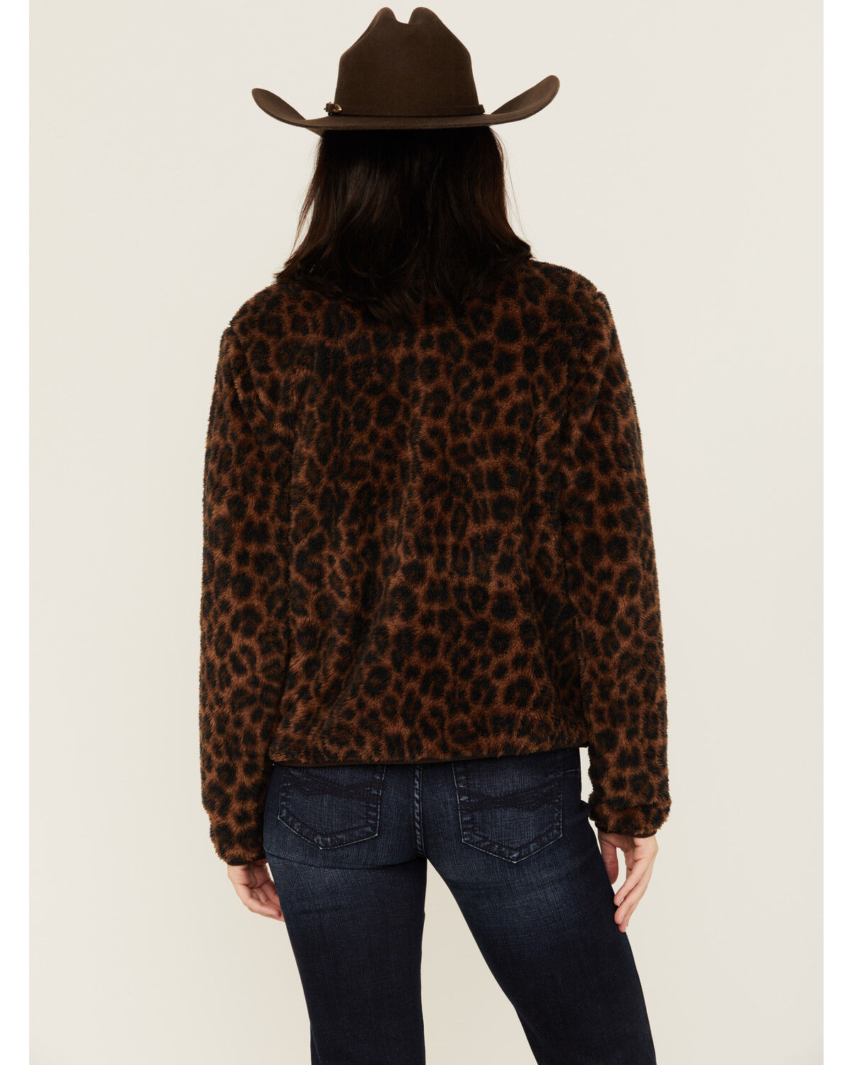 Image #4 - Ariat Women's Berber Leopard Print Sherpa Pullover, Brown, hi-res