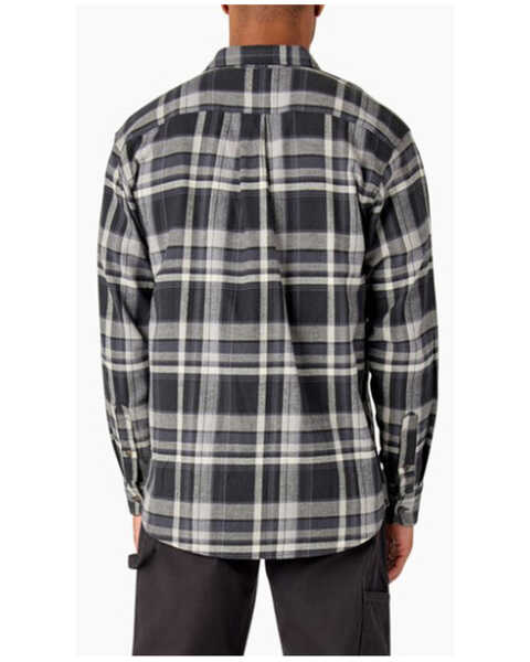 Image #2 - Dickies Men's Flex Plaid Print Long Sleeve Button-Down Flannel Work Shirt, Charcoal, hi-res