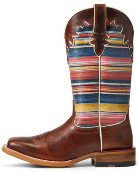 Image #2 - Ariat Women's Fiona Rye Serape Western Performance Boots - Broad Square Toe , Brown, hi-res