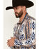 Image #2 - Rock & Roll Denim Men's Southwestern Print Long Sleeve Snap Stretch Western Shirt, Blue, hi-res