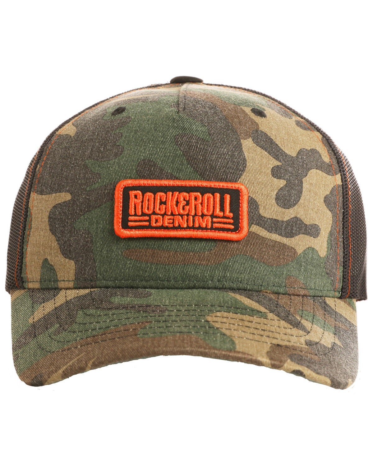 Rock & Roll Denim Men's Camo Print Twill Snap Back Ball Cap, Camouflage, hi-res