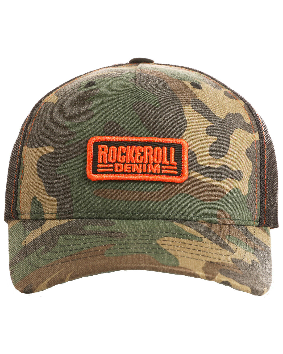 Image #1 - Rock & Roll Denim Men's Camo Print Twill Snap Back Ball Cap, Camouflage, hi-res
