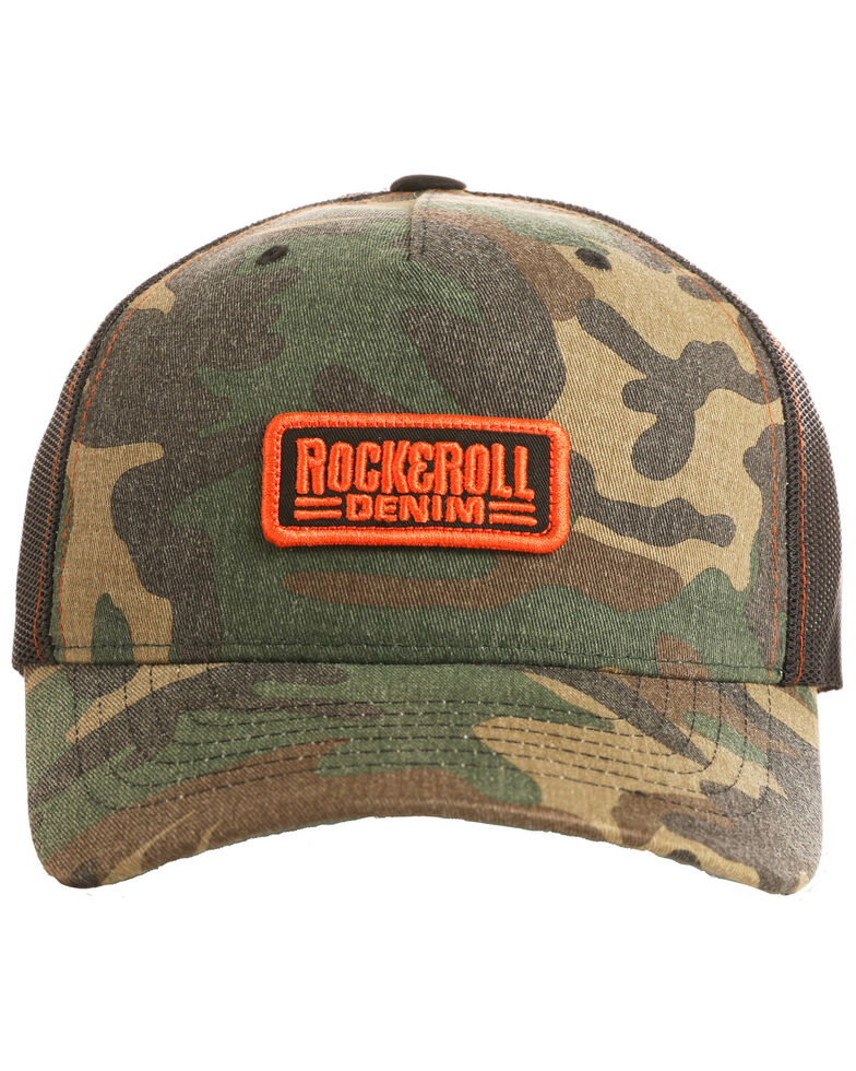 Rock & Roll Denim Men's Camo Print Twill Snap Back Ball Cap , Camouflage, hi-res