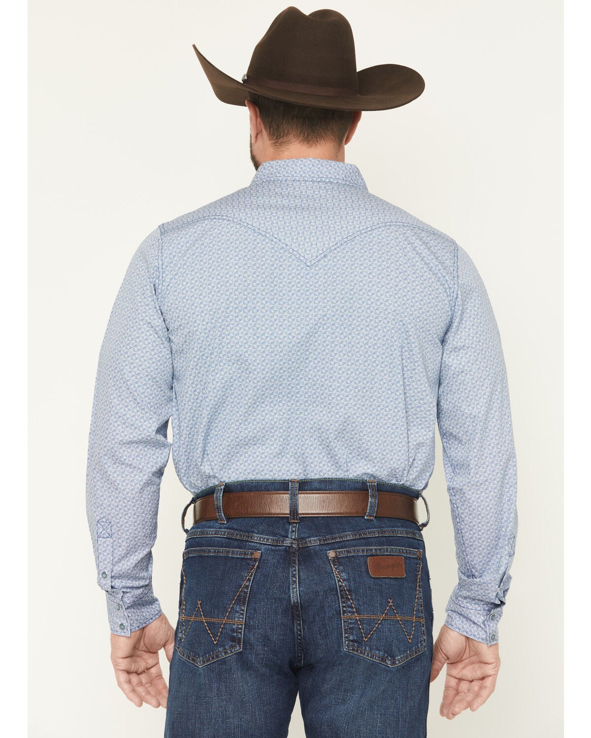 Image #4 - Cody James Men's Coastal Cowboy Micro Geo Print Long Sleeve Snap Western Shirt - Big, Blue, hi-res