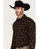 Image #2 - Panhandle Select Men's Floral Print Long Sleeve Snap Western Shirt, Rust Copper, hi-res