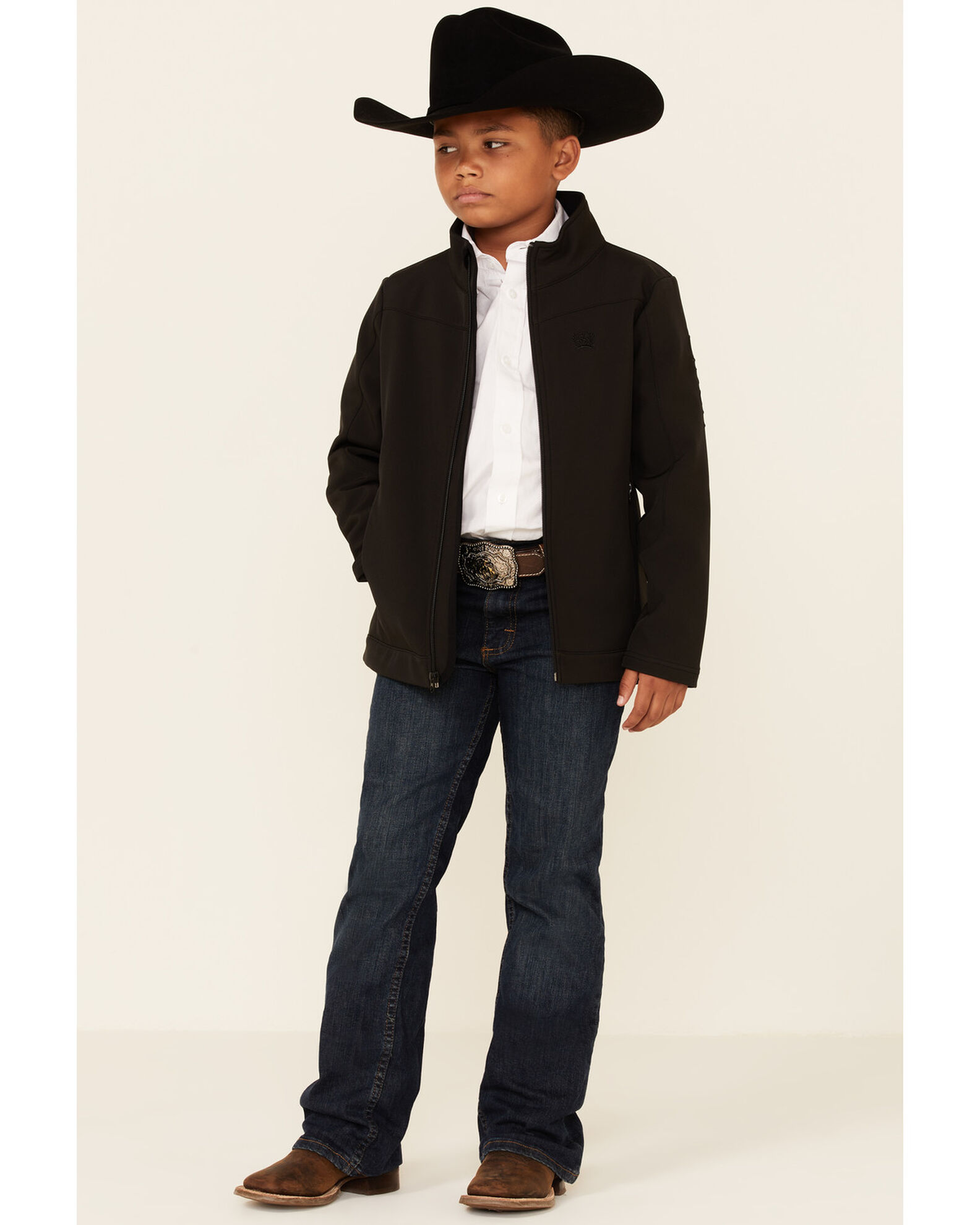 Image #2 - Cinch Boys' Bonded Jacket, Black, hi-res