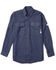 Image #1 - Rasco Men's FR DH Air Uniform Long Sleeve Button Down Work Shirt, Navy, hi-res
