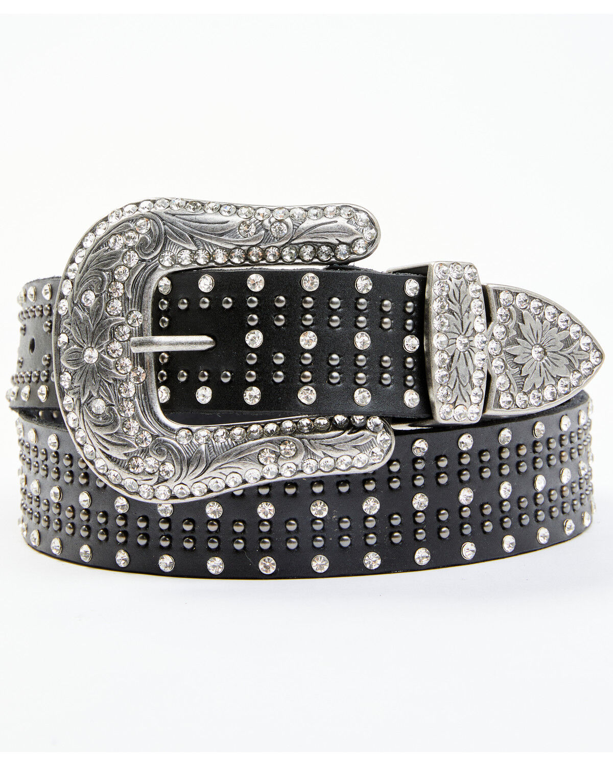 Image #1 - Shyanne Women's Triple Row Bling Belt, Black, hi-res
