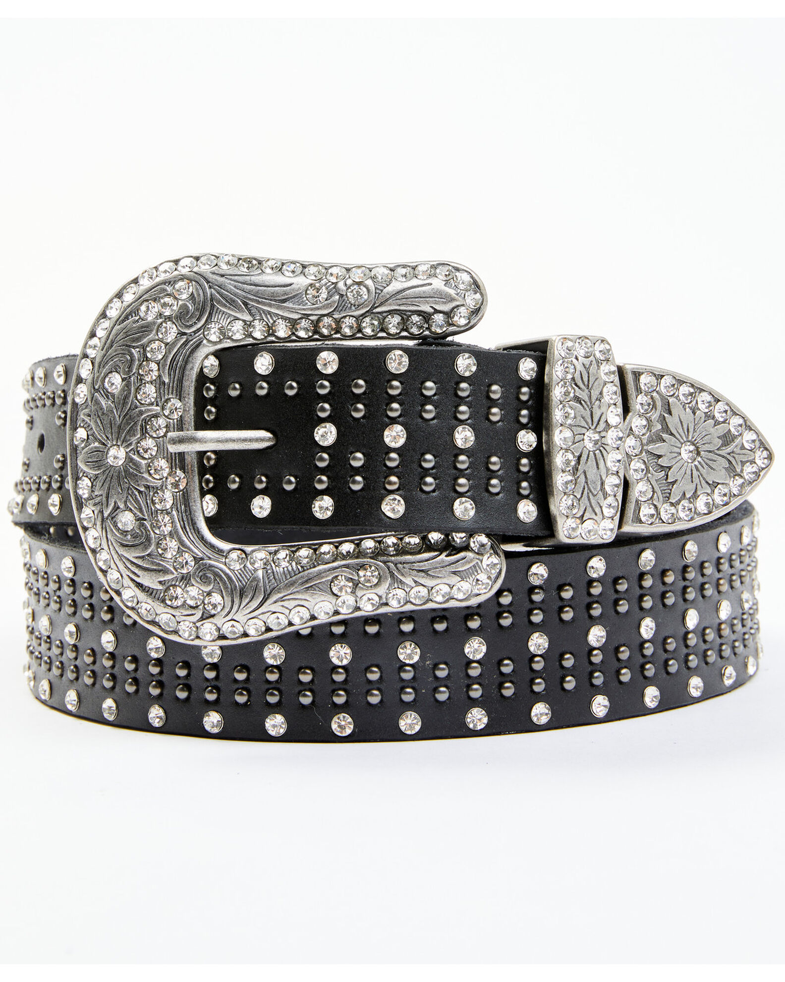 Image #1 - Shyanne Women's Triple Row Bling Belt, Black, hi-res