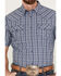 Image #3 - Cody James Men's Plaid Print Short Sleeve Western Snap Shirt, Navy, hi-res