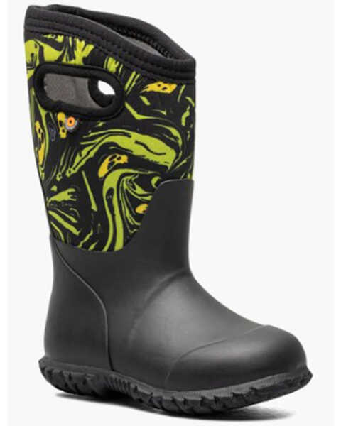 Image #1 - Bogs Boys' York Spooky Rain Boots - Round Toe, Black, hi-res