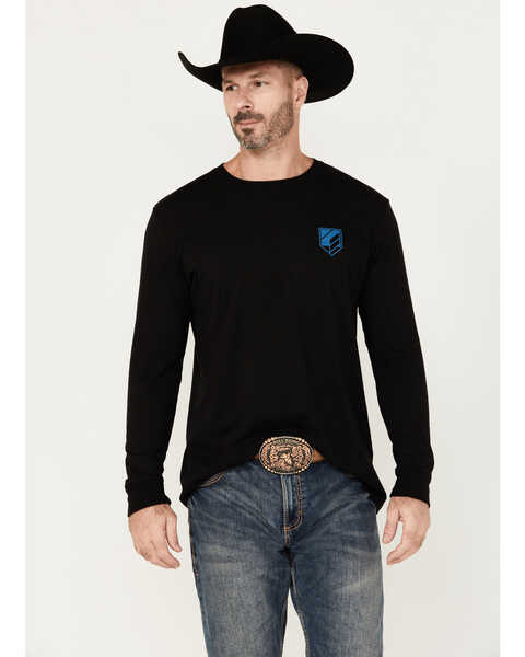 Image #2 - RANK 45® Men's Patriot Long Sleeve Graphic T-Shirt , Black, hi-res