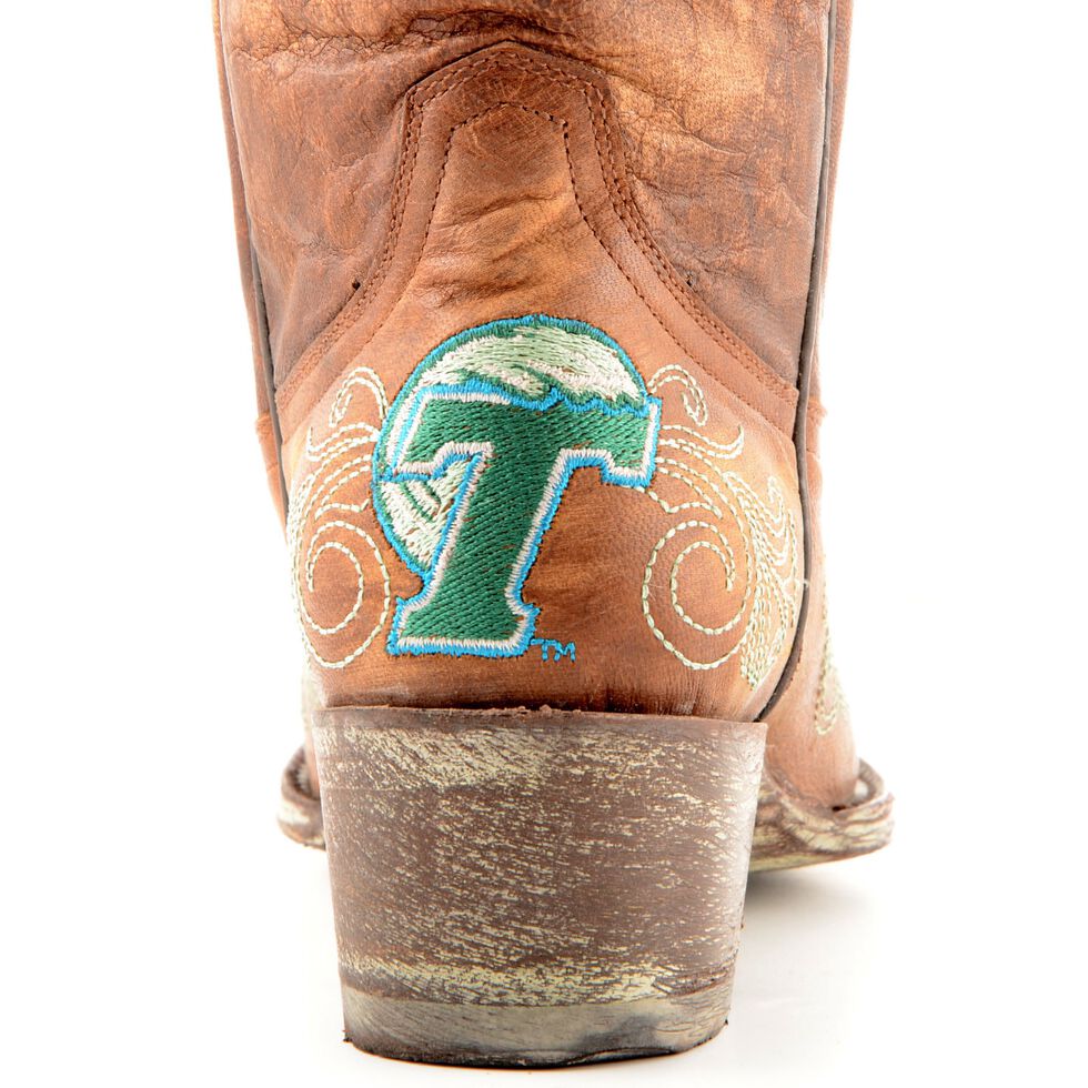 Gameday Tulane University Cowgirl Boots - Pointed Toe, Brass, hi-res