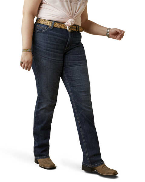 Image #2 - Ariat Women's R.E.A.L Aubree Straight Missouri Jeans - Plus , Dark Wash, hi-res