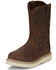 Image #1 - Justin Men's Ram Pull-On Work Boots - Soft Toe, Brown, hi-res
