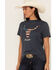 Wrangler Women's Americana Steer Head Logo Graphic Tee, Navy, hi-res