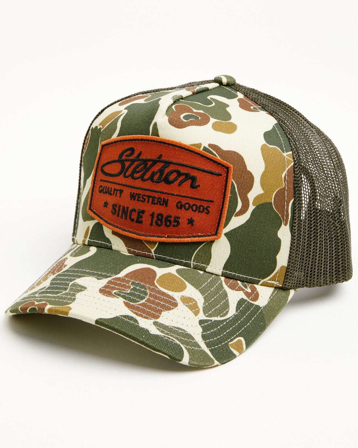 Image #1 - Stetson Men's Camo Logo Patch Ball Cap, Camouflage, hi-res