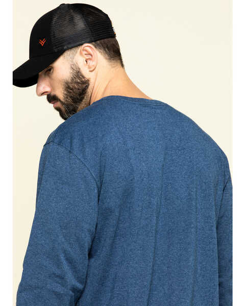 Image #5 - Carhartt Men's Loose Fit Heavyweight Long Sleeve Logo Pocket Work T-Shirt, Heather Blue, hi-res