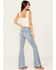 Shyanne Women's Saguaro Mid Rise Stretch Bootcut Jeans , Light Wash, hi-res