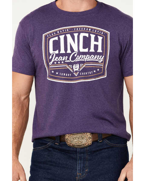 Image #3 - Cinch Men's Logo Short Sleeve T-Shirt, Purple, hi-res