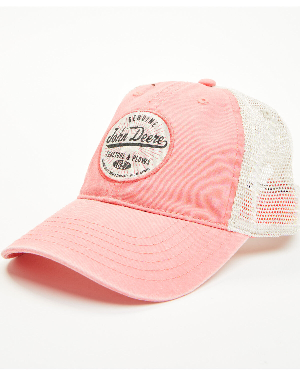 Image #1 - John Deere Women's Logo Circle Patch Baseball Cap, Pink, hi-res