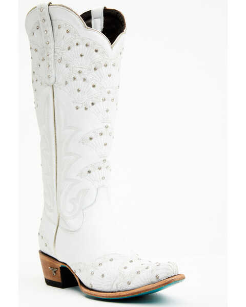 Boot Barn X Lane Women's Exclusive Calypso Leather Western Bridal Boots - Snip Toe, White, hi-res