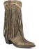 Roper Women's Fringe Faux Leather Western Boots - Pointed Toe , Brown, hi-res