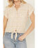 Image #3 - Shyanne Women's Plaid Print Tie-Front Camp Shirt, Sand, hi-res
