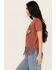 Image #2 - Affliction Women's Moto Fringe Short Sleeve Graphic Tee, Rust Copper, hi-res
