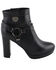 Image #3 - Milwaukee Leather Women's Block Heel Harness Booties - Round Toe, Black, hi-res