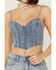 Flying Tomato Women's Denim Cropped Tank, Blue, hi-res