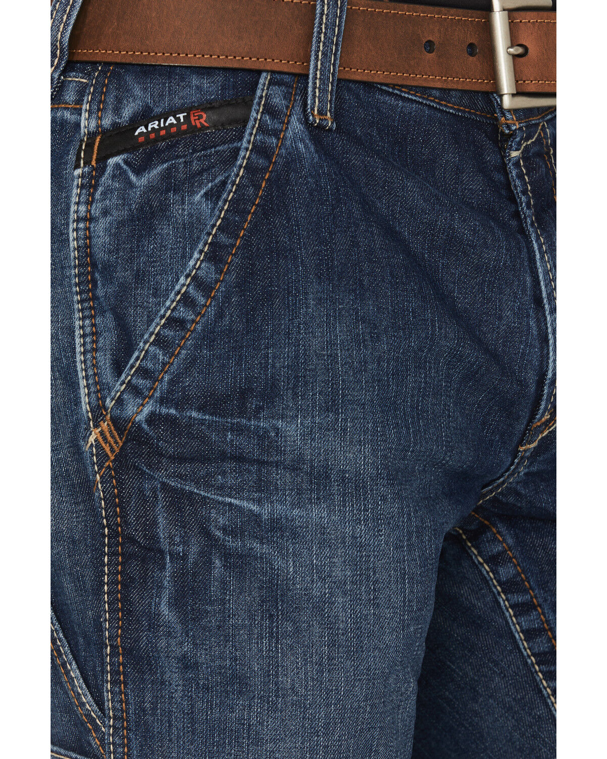 Image #4 - Ariat Men's FR M4 Relaxed Workhorse Relaxed Fit Bootcut Jeans, Denim, hi-res