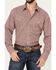 Image #3 - Roper Men's Amarillo Geo Print Long Sleeve Snap Stretch Western Shirt , Burgundy, hi-res
