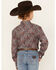 Image #4 - Cinch Boys' Paisley Print Long Sleeve Button Down Western Shirt, Blue, hi-res