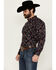 Image #2 - RANK 45® Men's Hilsborrow Southwester Print Long Sleeve Button-Down Stretch Western Shirt, Dark Blue, hi-res