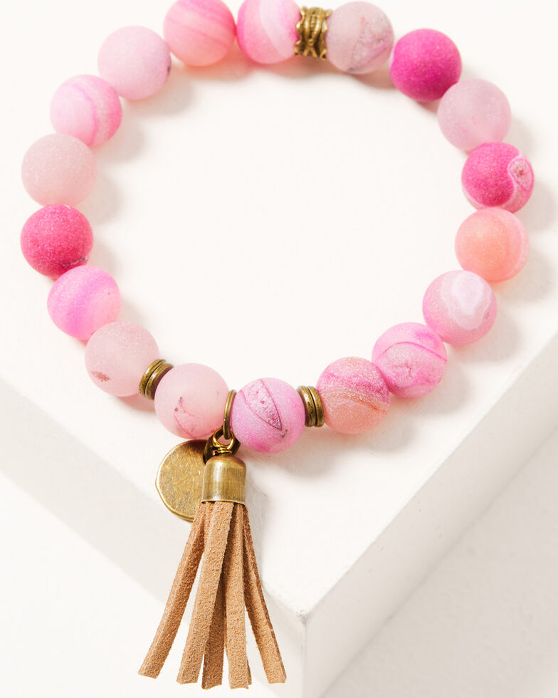 Keep it Gypsy Women's 5-piece Pink Beaded Bracelet Set, Pink, hi-res