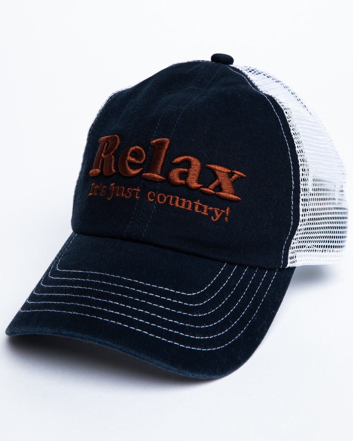 Shyanne Women's Relax It's Just Country Mesh Ball Cap, Blue, hi-res